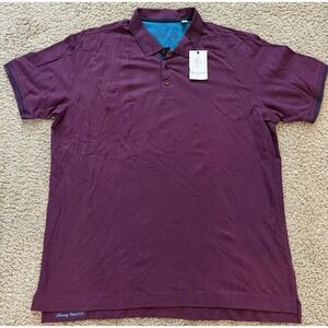 Robert Graham Classic Fit 2XL Mens Dark Purple Mens Short Sleeve Polo Skulls New